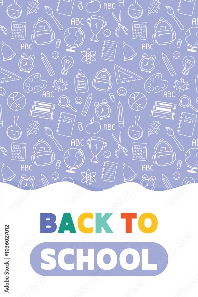 Back to school card with hand drawn icons. Vector illustration Back to school card with hand drawn icons. Vector illustration
