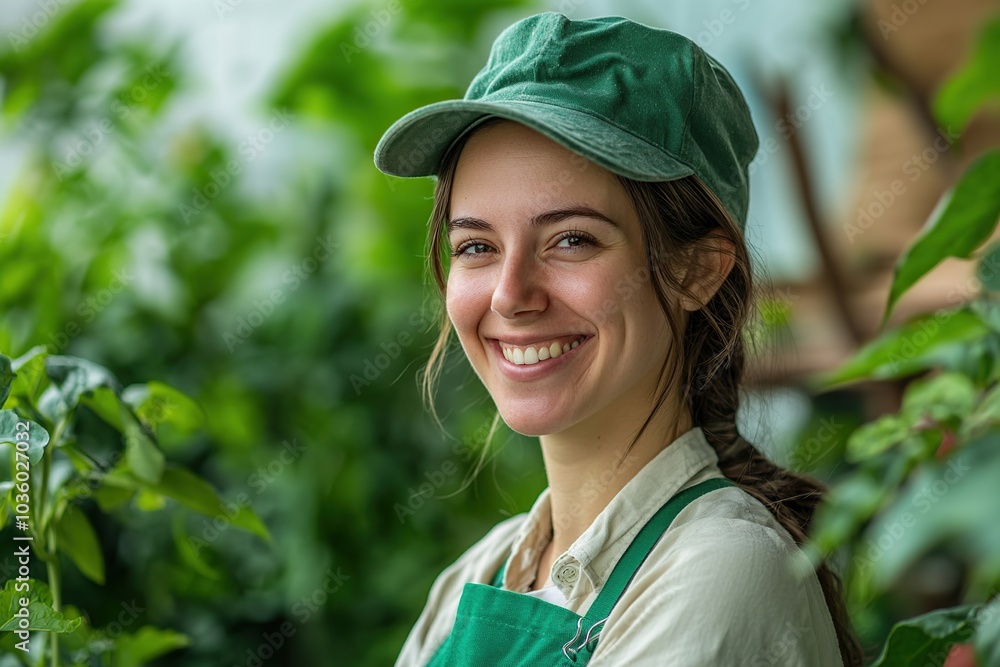Portrait of young female gardener Portrait of young female gardener