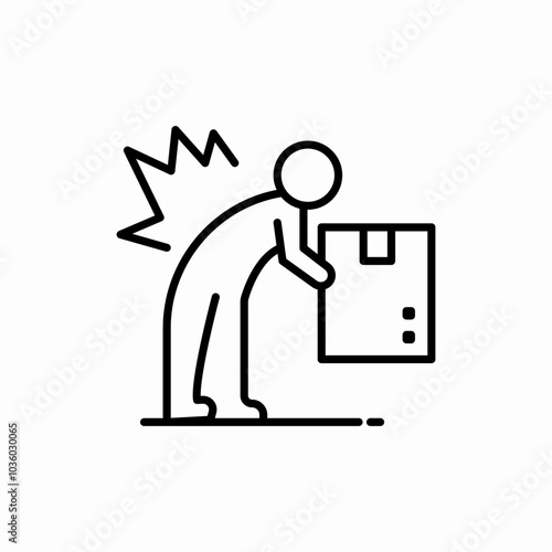 person lifting a heavy icon sign vector