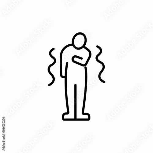 shivering person icon sign vector