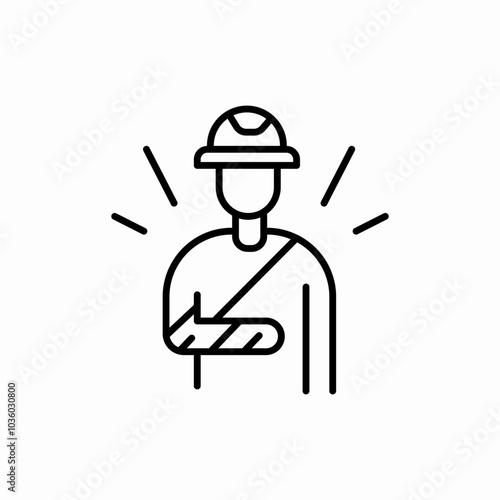 work injury icon sign vector