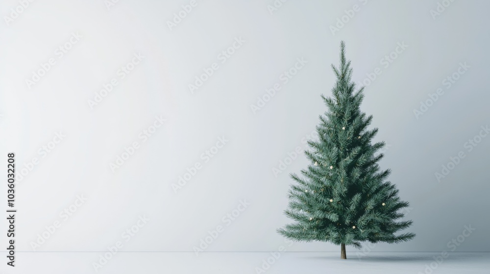 A minimalistic Christmas tree stands alone against a blank wall, evoking a serene and festive atmosphere. A minimalistic Christmas tree stands alone against a blank wall, evoking a serene and festive atmosphere.