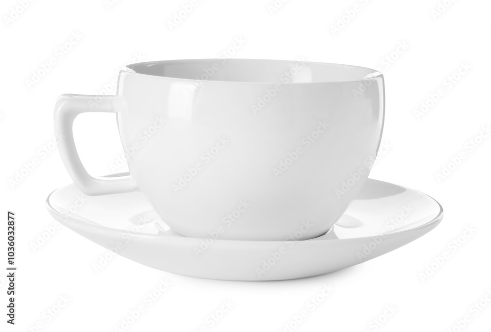 Coffee cup and saucer isolated on white Coffee cup and saucer isolated on white