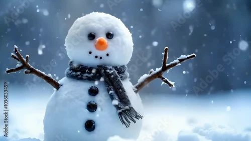 snowman on the snow