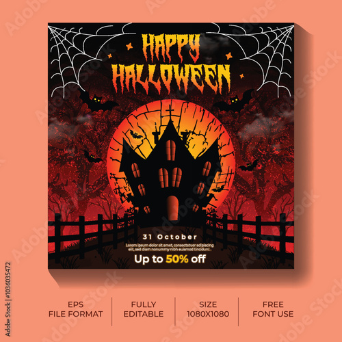 Halloween Party Social Media Post Premium Template