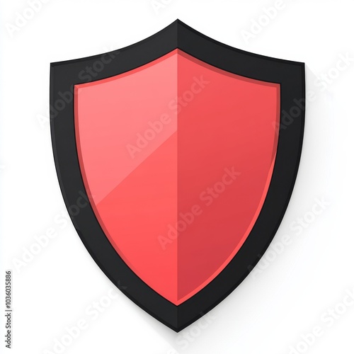 Free Download A red shield with a black border and a shadow effect on a white background. - GFXLoad