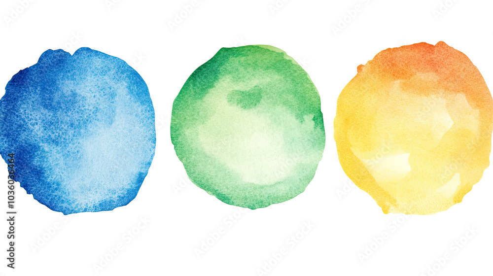 Vibrant Watercolor Stains on Transparent Background Generative AI Vibrant Watercolor Stains on Transparent Background Generative AI