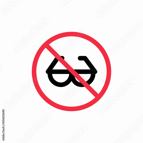 glasses prohibited icon sign vector