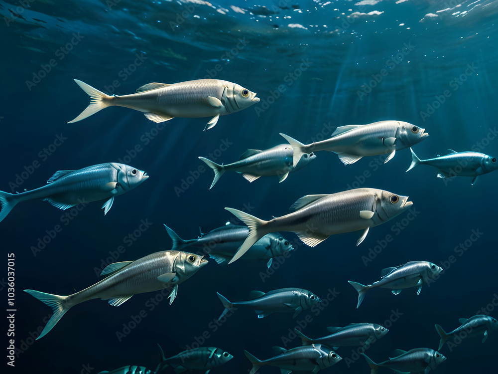 Fototapeta premium Swimming fishes in the sea
