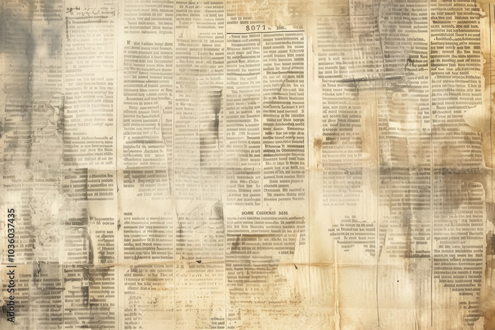 Fototapeta premium OLD NEWSPAPER BACKGROUND GRUNGE PAPER TEXTURE TEXTURED PATTERN WITH SPACE FOR TEXT