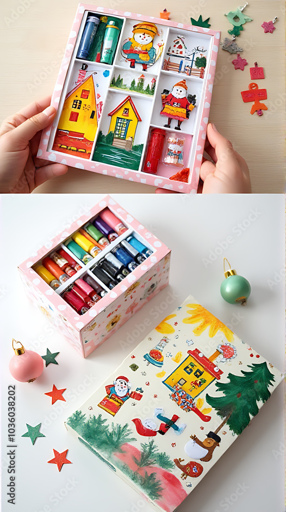 Obraz premium colorful gift boxes add festive touch watercolor sets birthday presents xmas decorations