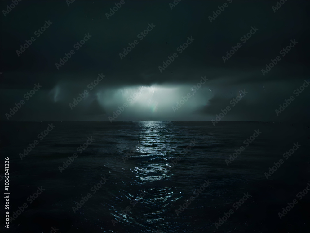 Dark dramatic storm at sea Dark dramatic storm at sea