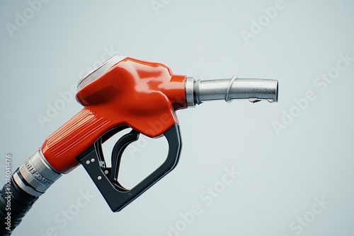 Petrol fuel hose on white background