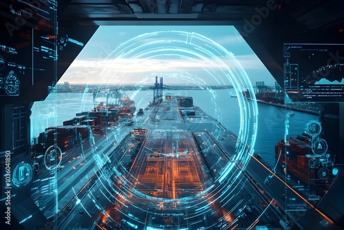 Wallpaper Mural Advanced Autonomous Maritime Control Tower with Futuristic Tech Interface and Ocean Backdrop Torontodigital.ca