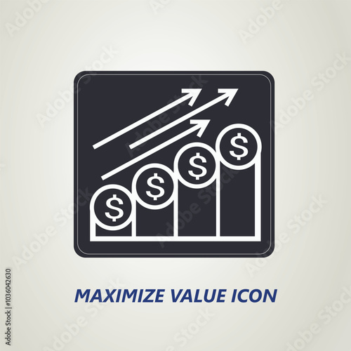 Maximize Value Icon for Presentation, Banner, Brochure