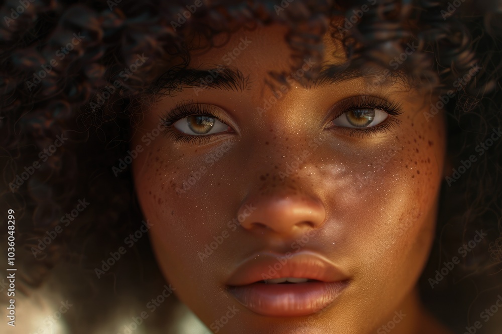 Close up portrait of a cute african american girl with afro hairstyle Close up portrait of a cute african american girl with afro hairstyle