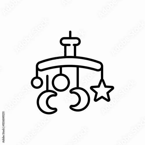 baby crib toy icon sign vector