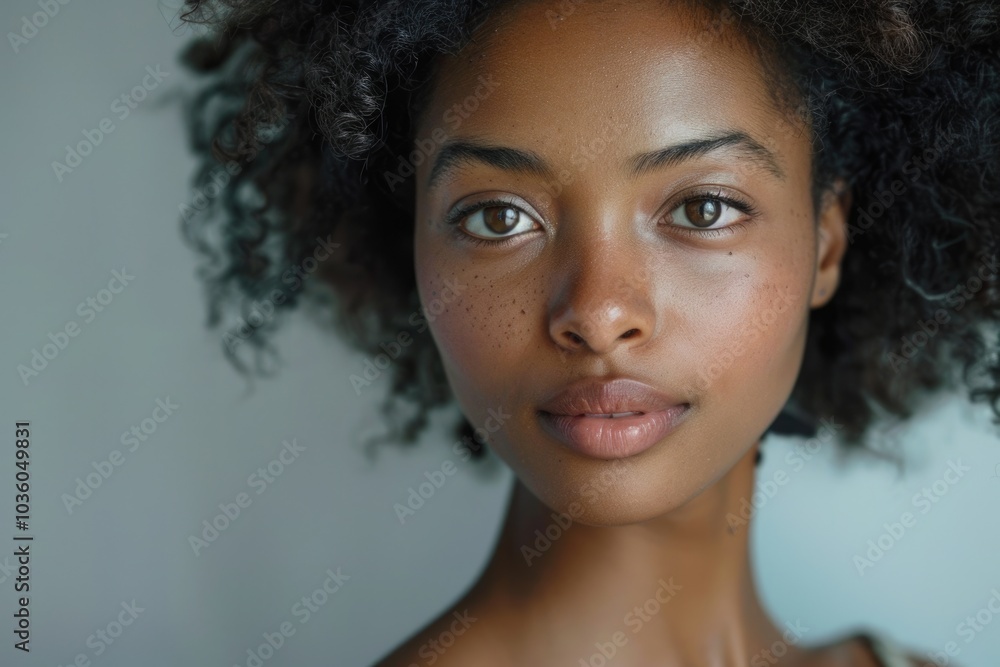 cute african american girl without makeup on plain background cute african american girl without makeup on plain background