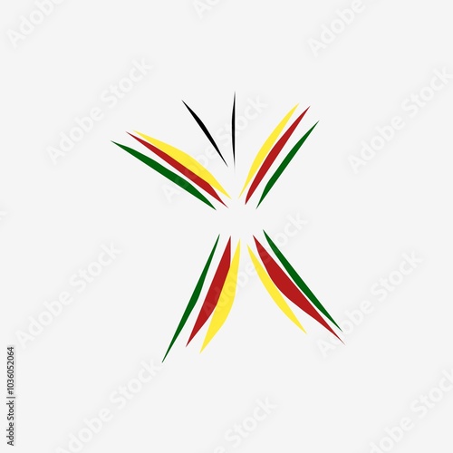 Abstract colorful design with dynamic lines and shapes.