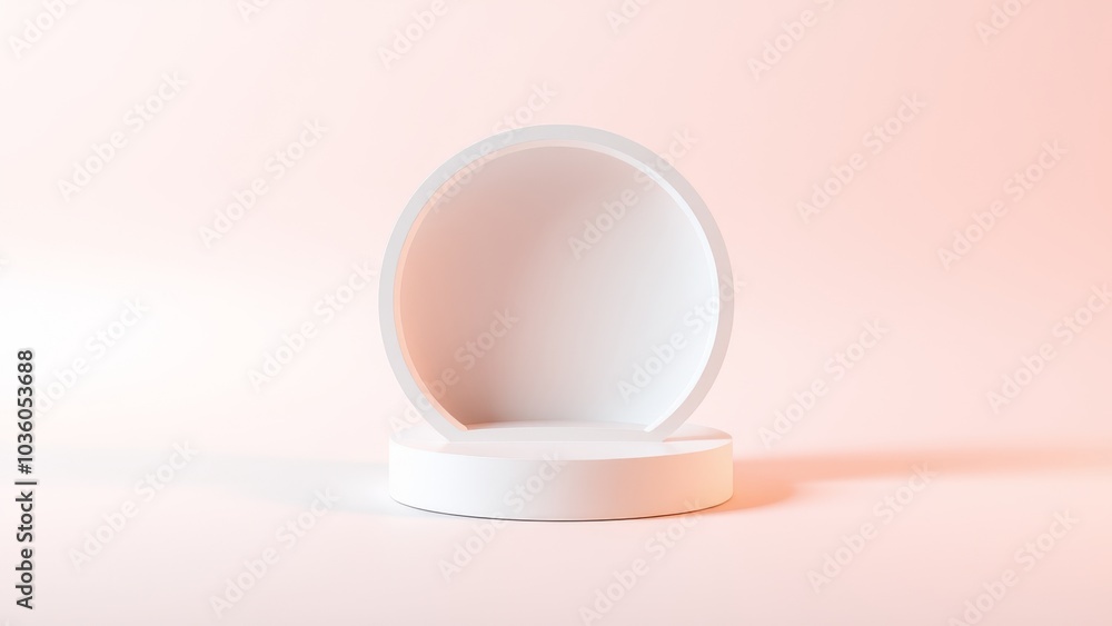 Podium for product presentation on soft light colour background. Podium for product presentation on soft light colour background.