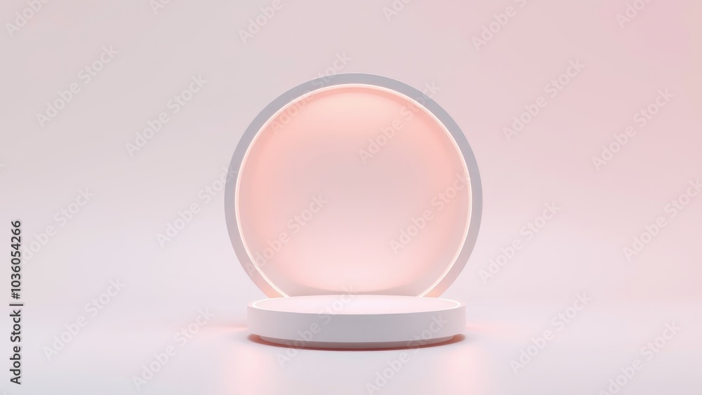 Podium for product presentation on soft light colour background. Podium for product presentation on soft light colour background.