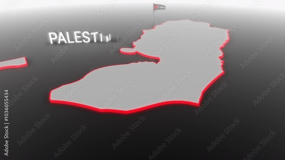 3d animated map of Palestine gets hit and fractured by the text “Inflation” 3d animated map of Palestine gets hit and fractured by the text “Inflation”