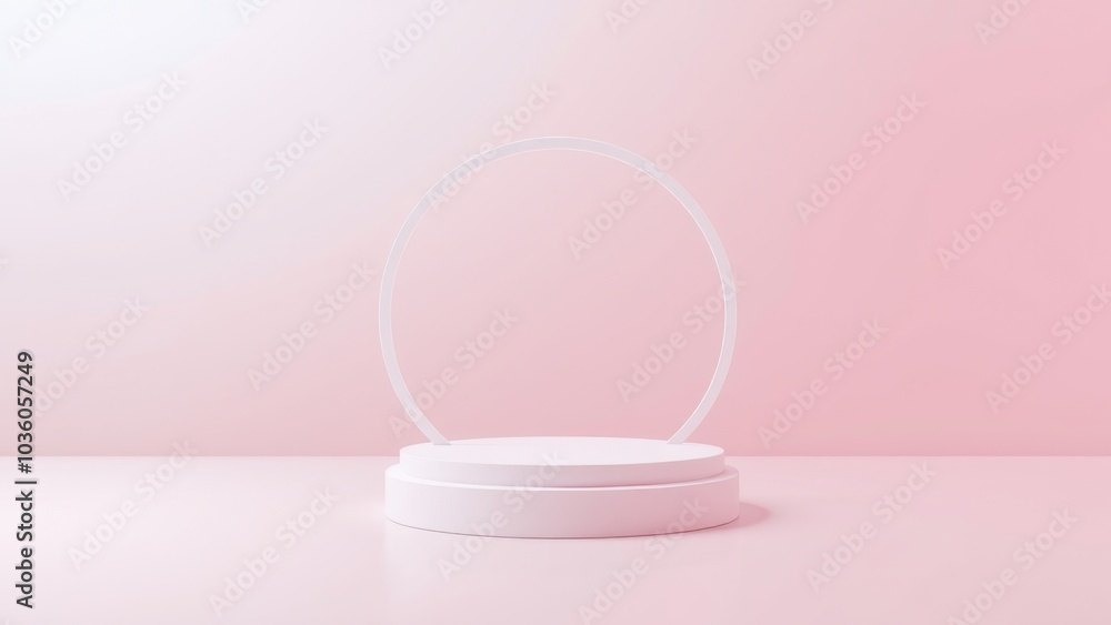 Podium for product presentation on soft light colour background. Podium for product presentation on soft light colour background.