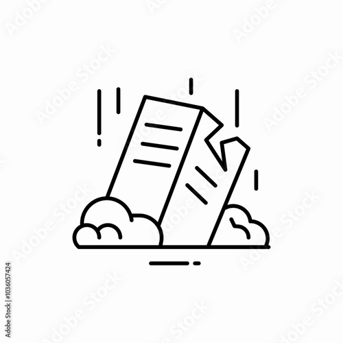 earthquake disaster icon sign vector