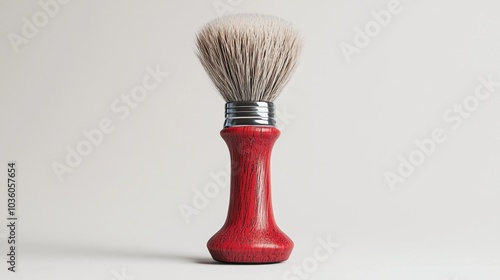 Striking and Stylish Red Shaving Brush Mockup for Bold Grooming Brands and Attention-Grabbing Product Displays