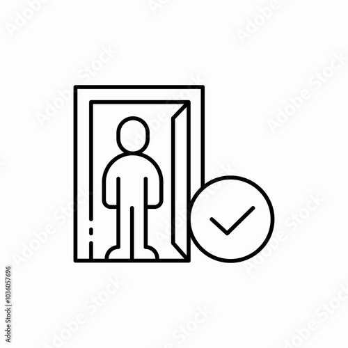 entry check mark icon sign vector