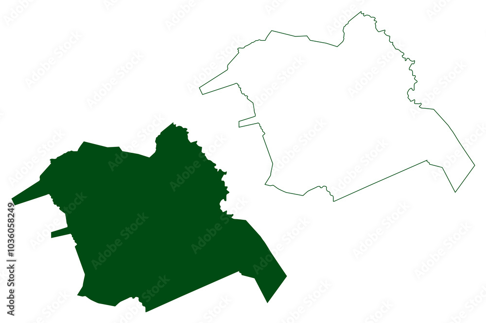 Fototapeta premium Iliatenco municipality (Free and Sovereign State of Guerrero, Mexico, United Mexican States) map vector illustration, scribble sketch Iliatenco map