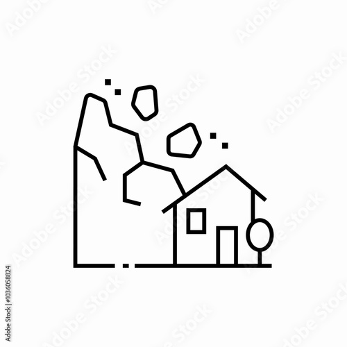 rock slide icon sign vector