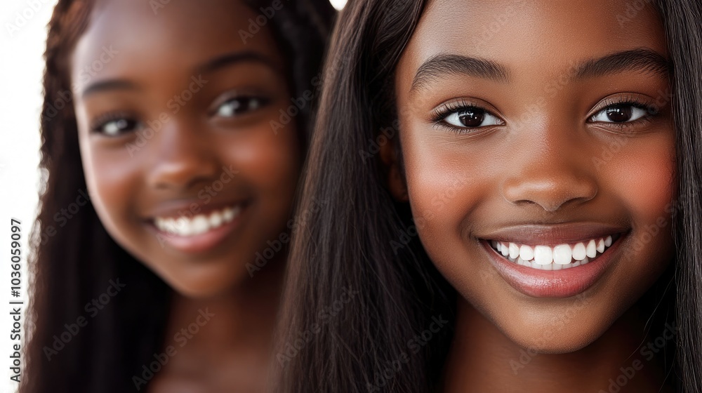 Beautiful Young Black Women Smiling Generative AI Beautiful Young Black Women Smiling Generative AI