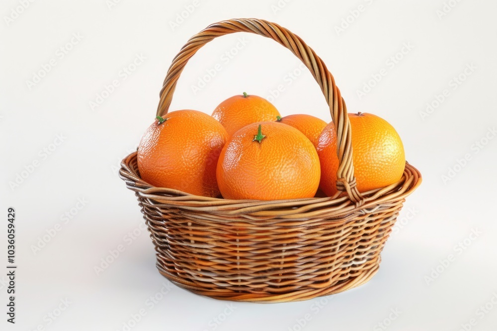 Basket of oranges on white background Basket of oranges Basket of oranges on white background Basket of oranges