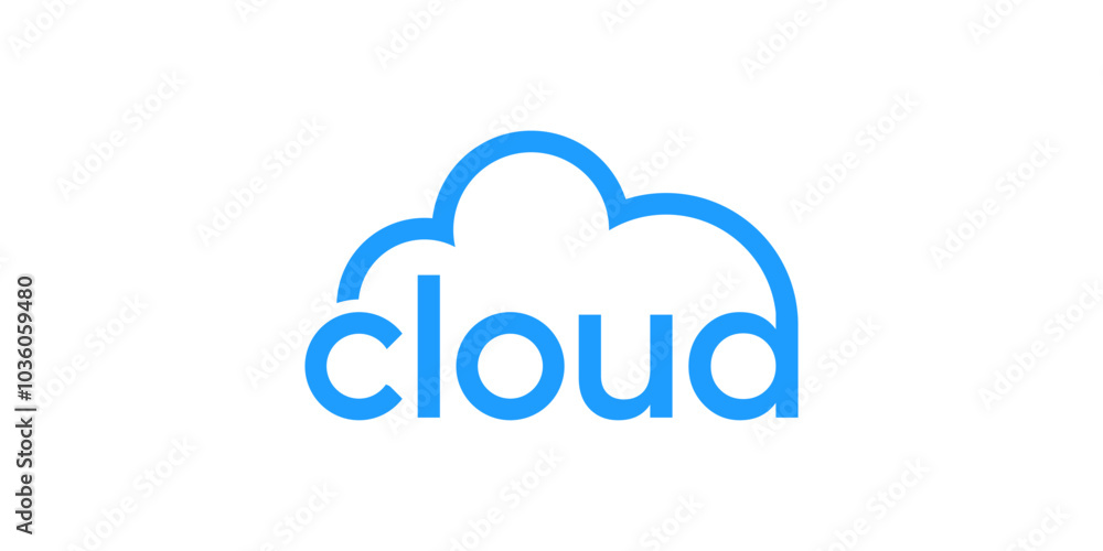 Creative cloud word mark logo design. Creative cloud word mark logo design.