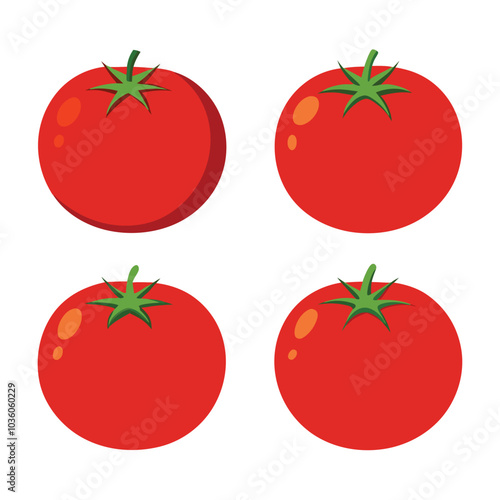 Tomato. Flat vector illustration of tomato isolated on white background