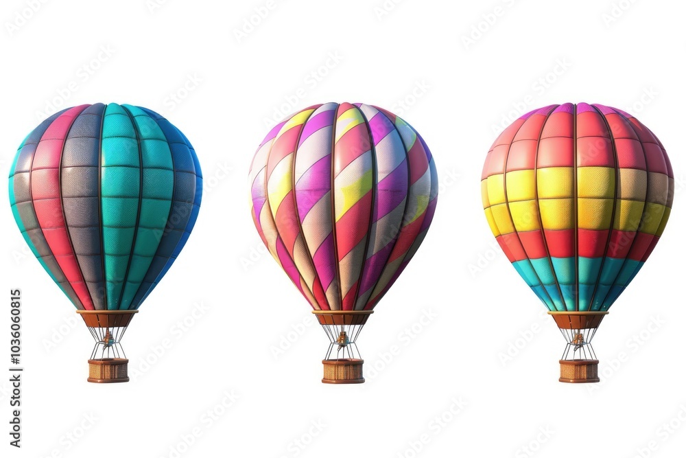 Colorful hot air balloons Isolated over white Colorful hot air balloons Isolated over white