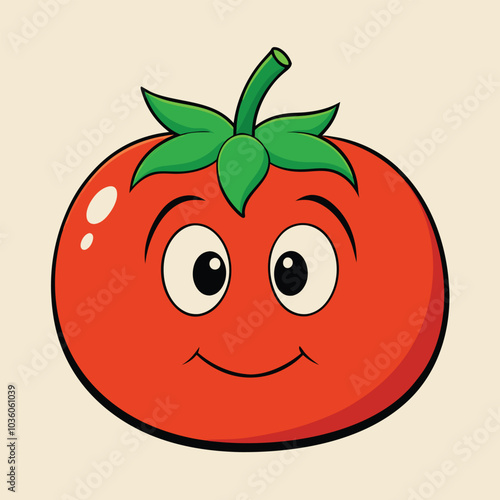 Tomato. Flat vector illustration of tomato isolated on white background