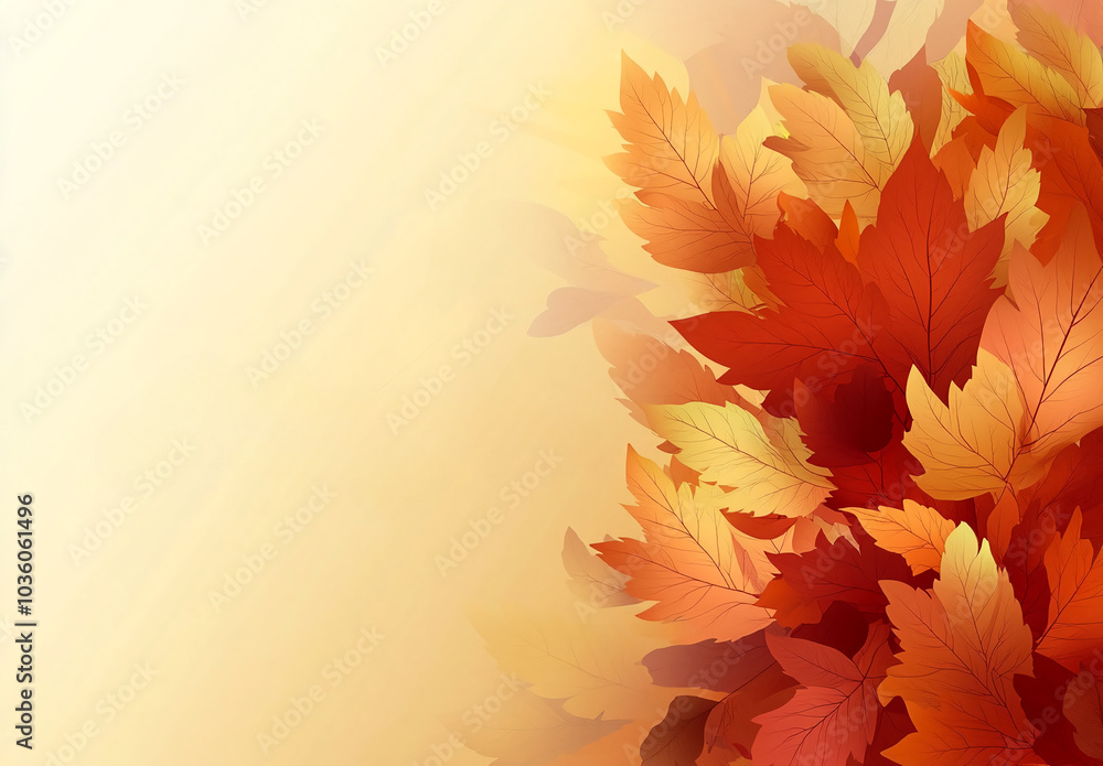 A cluster of orange and red leaves, some with visible veins, are arranged in a corner of the image against a warm, light yellow background.
A cluster of orange and red leaves, some with visible veins, are arranged in a corner of the image against a warm, light yellow background.