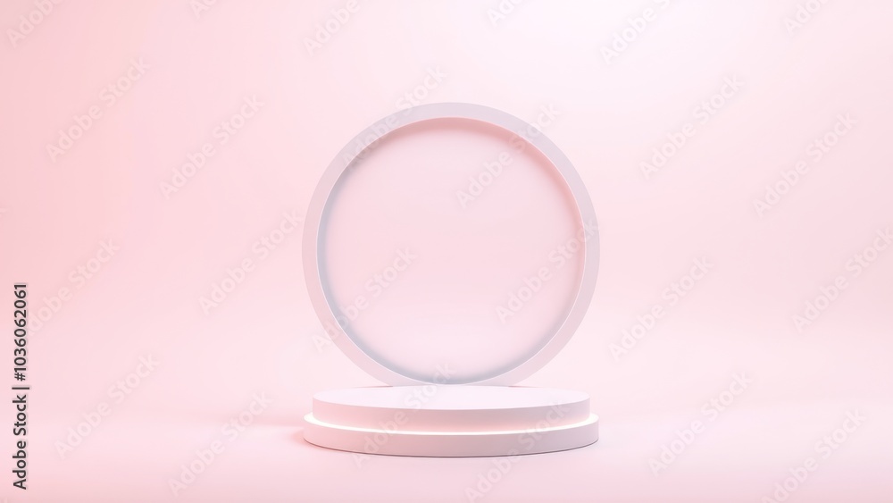 Podium for product presentation on soft light colour background. Podium for product presentation on soft light colour background.