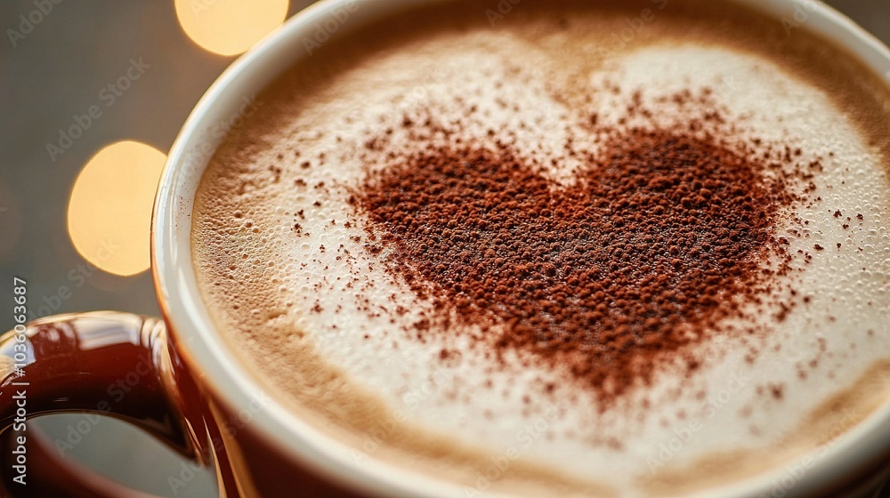 A photo of a cup of coffee with a heart-shaped design on its surface A photo of a cup of coffee with a heart-shaped design on its surface