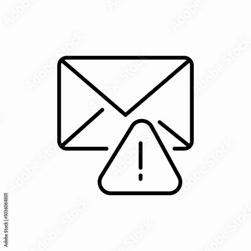 mail exclamation mark error icon sign vector