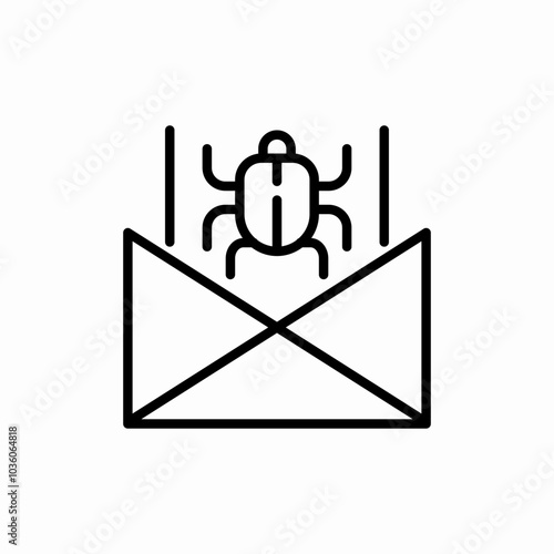 mail bug icon sign vector