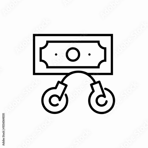 monetary crime icon sign vector