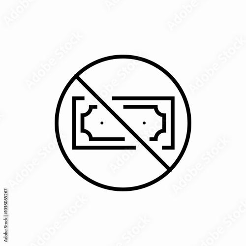 no cash money icon sign vector