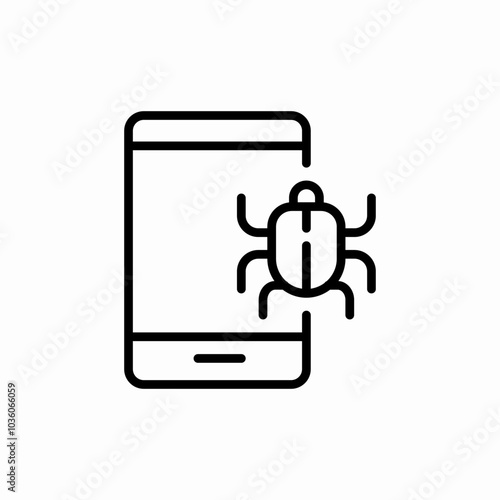 phone bug icon sign vector