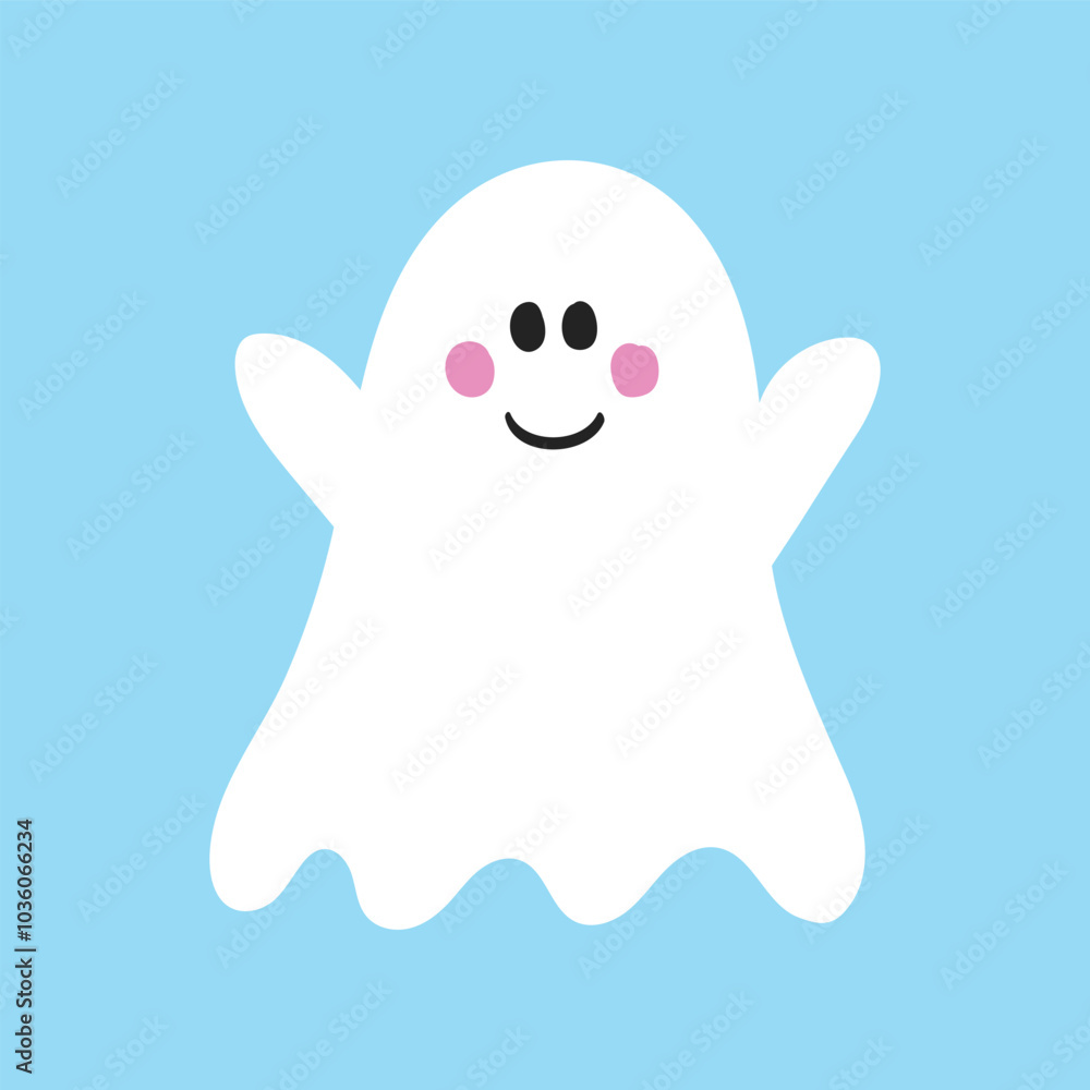 Halloween concept with cute ghost. Icon design. Vector illustration Halloween concept with cute ghost. Icon design. Vector illustration