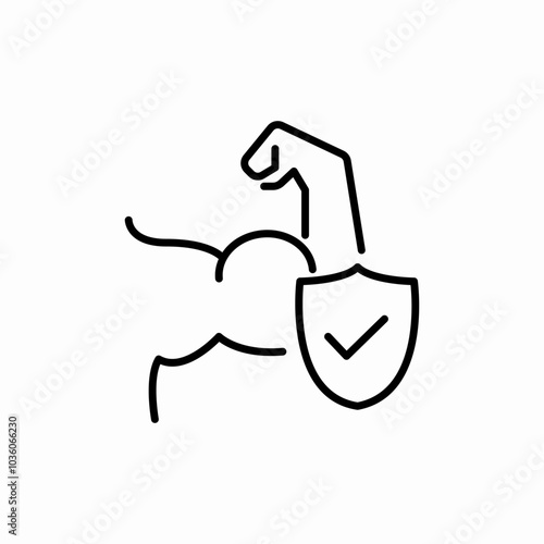 power strength protection icon sign vector
