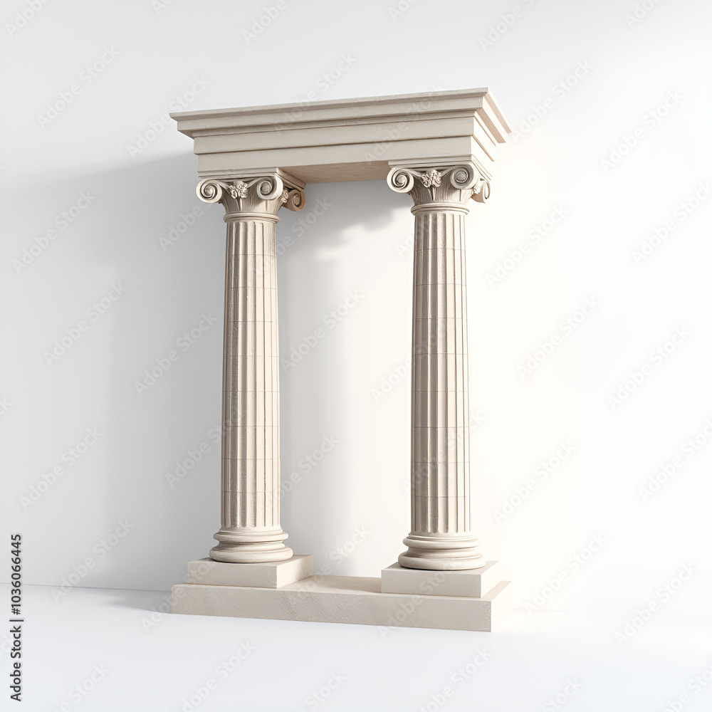 Fototapeta premium roman column in minimal style on empty background