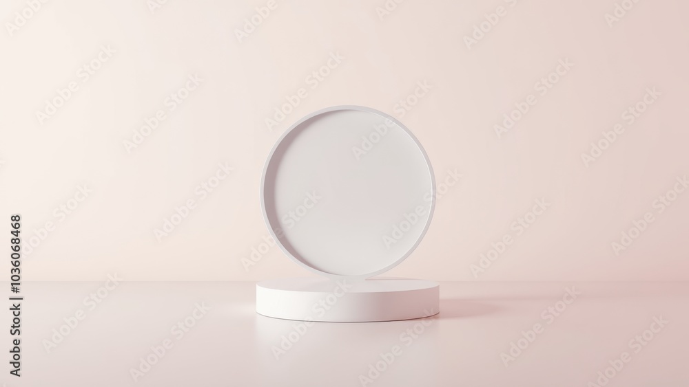 Podium for product presentation on soft light colour background. Podium for product presentation on soft light colour background.